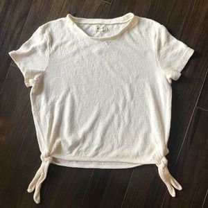 Madewell Cream Textured Cotton Top Med